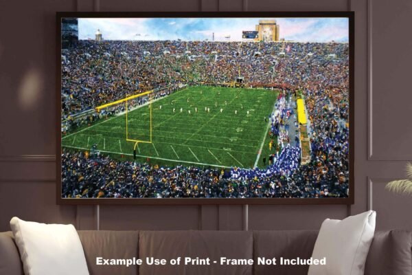 Notre Dame nd stadium painting print Touchdown Jesus football team Fighting Irish College NCAA Stadium artwork NtrDm1MC1 18
