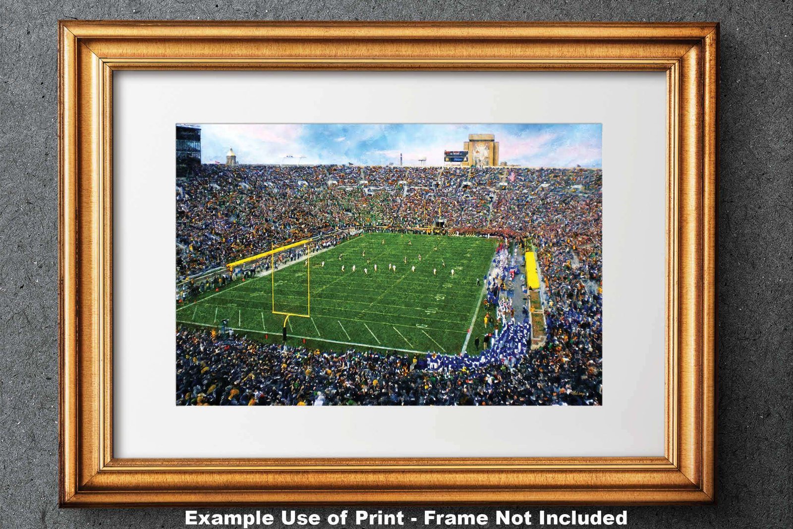 Notre Dame nd stadium painting print Touchdown Jesus football team Fighting Irish College NCAA Stadium artwork NtrDm1MC1 21