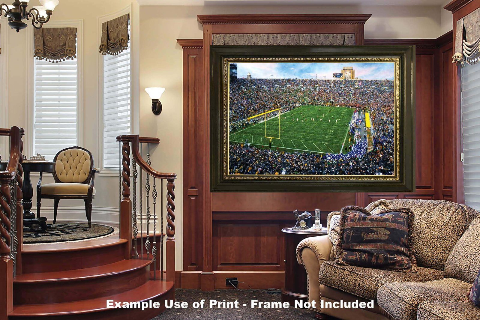 Notre Dame nd stadium painting print Touchdown Jesus football team Fighting Irish College NCAA Stadium artwork NtrDm1MC1 24