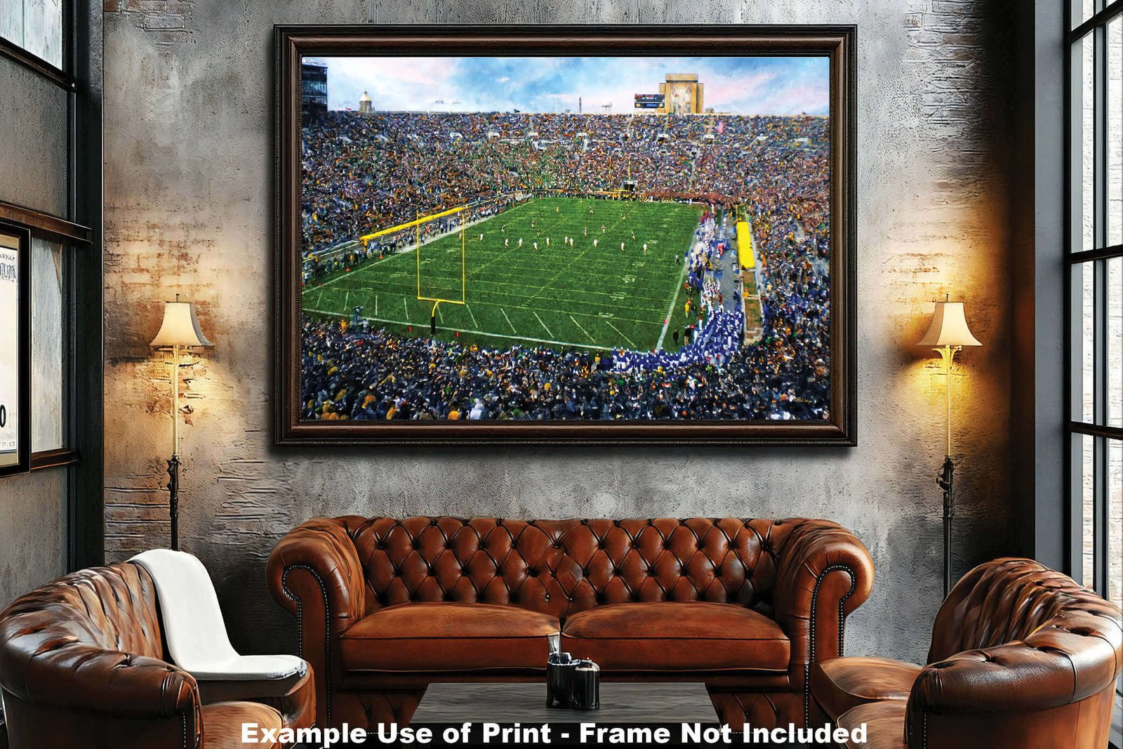 Notre Dame nd stadium painting print Touchdown Jesus football team Fighting Irish College NCAA Stadium artwork NtrDm1MC1 5