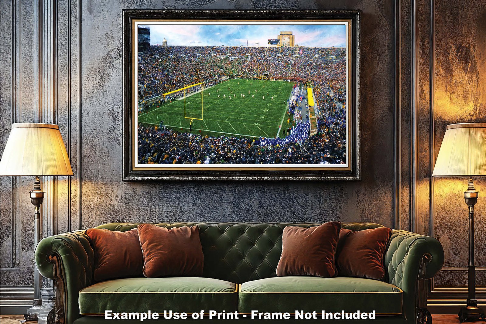 Notre Dame nd stadium painting print Touchdown Jesus football team Fighting Irish College NCAA Stadium artwork NtrDm1MC1 6
