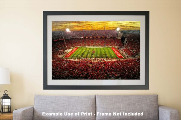 OSU Football poster painting print pic football team field Buckeyes College NCAA Ohio Stadium artwork OSUstd1MC1 10