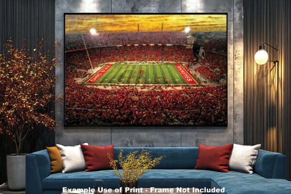 OSU Football poster painting print pic football team field Buckeyes College NCAA Ohio Stadium artwork OSUstd1MC1 11