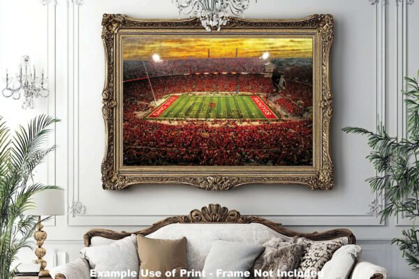 OSU Football poster painting print pic football team field Buckeyes College NCAA Ohio Stadium artwork OSUstd1MC1 12