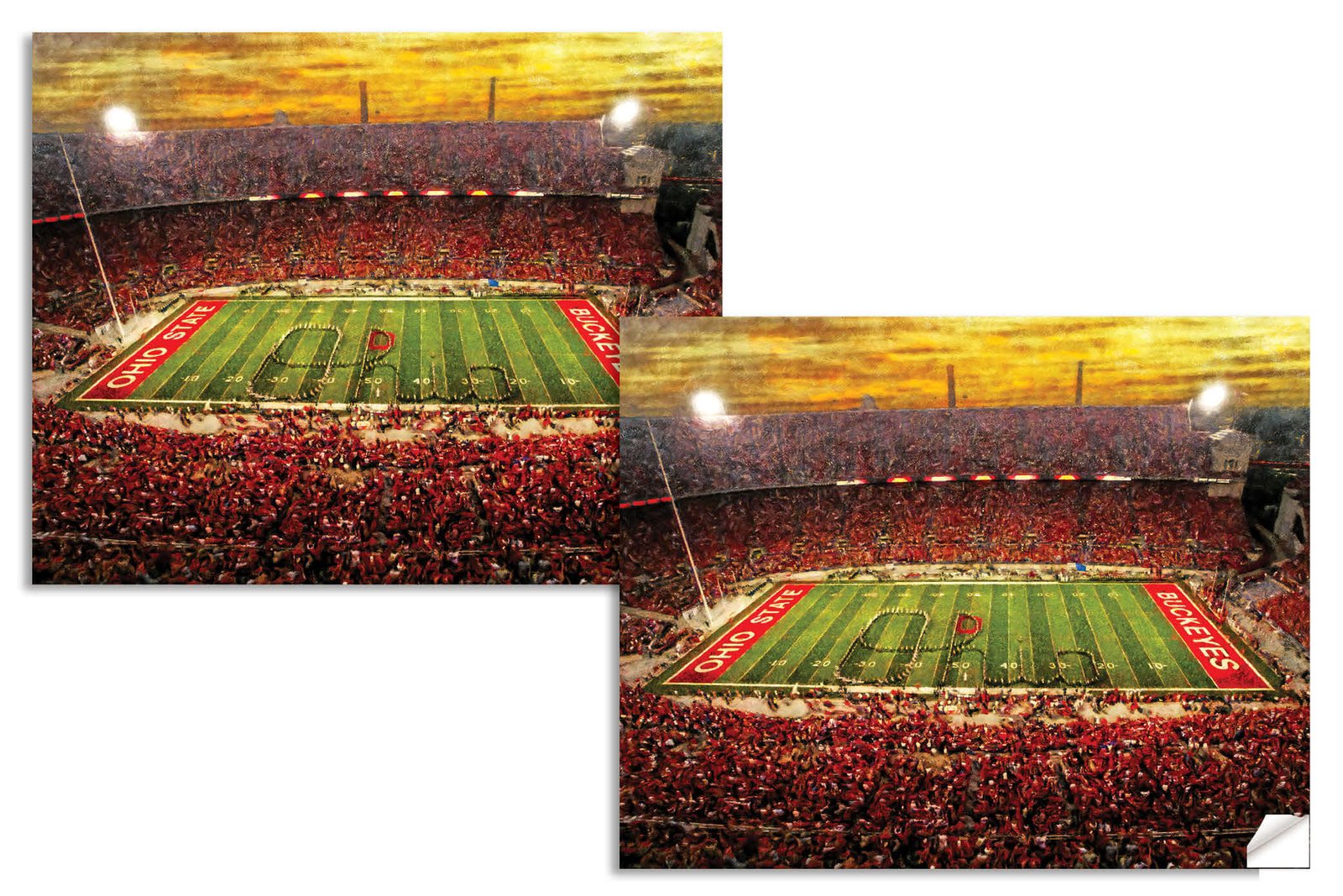 OSU Football poster painting print pic football team field Buckeyes College NCAA Ohio Stadium artwork OSUstd1MC1 14
