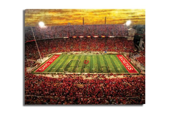 OSU Football poster painting print pic football team field Buckeyes College NCAA Ohio Stadium artwork OSUstd1MC1 16