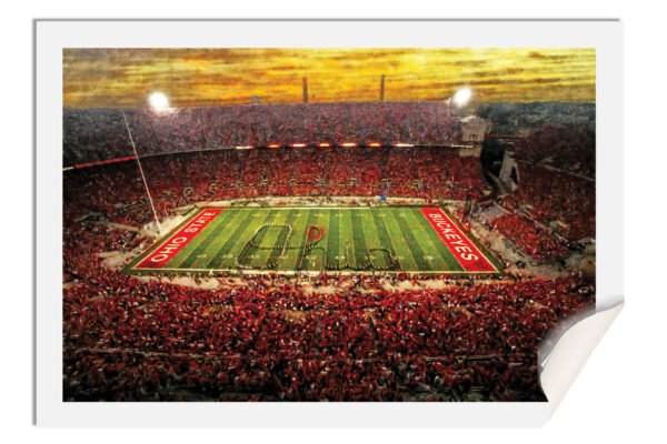OSU Football poster painting print pic football team field Buckeyes College NCAA Ohio Stadium artwork OSUstd1MC1 17