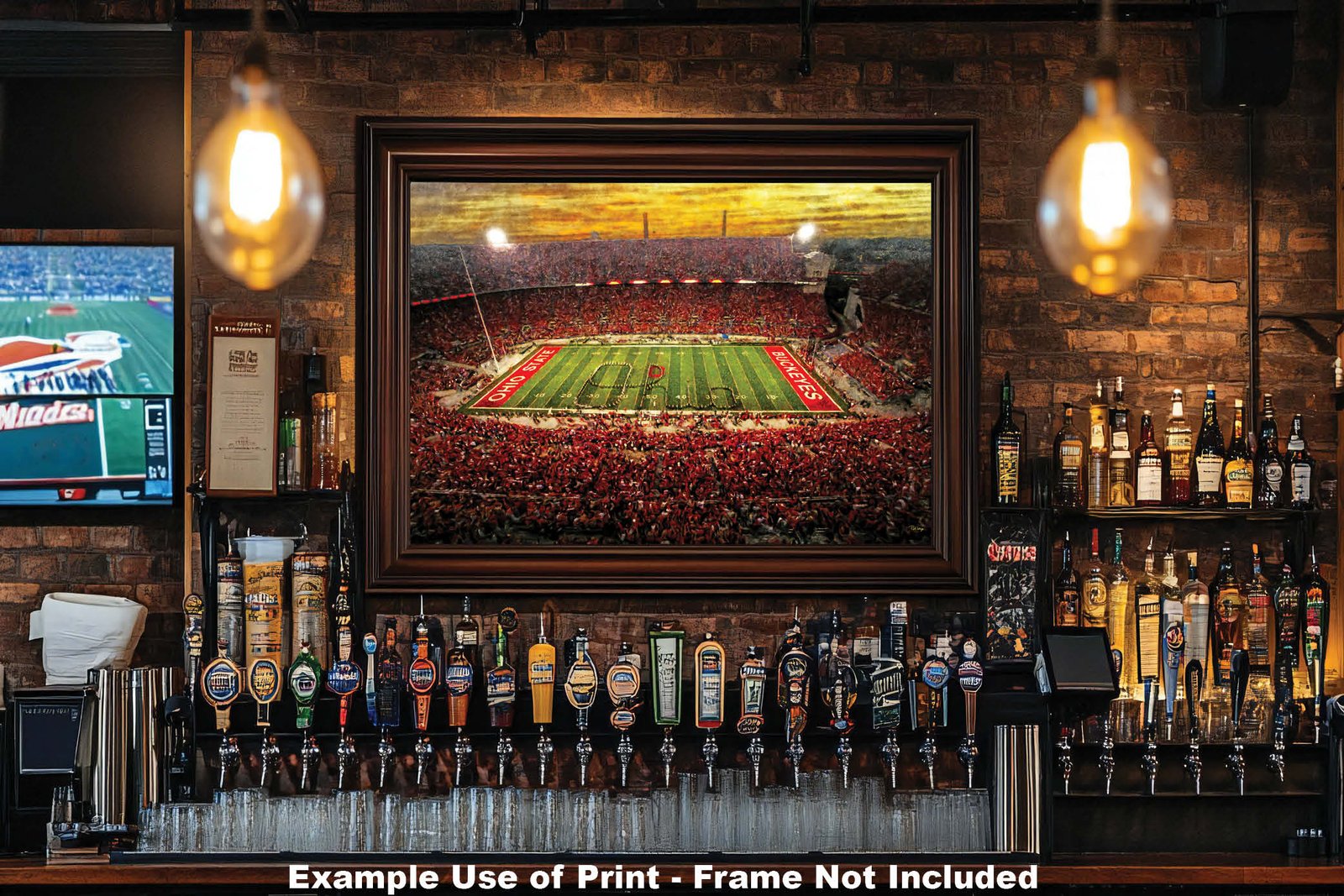 OSU Football poster painting print pic football team field Buckeyes College NCAA Ohio Stadium artwork OSUstd1MC1 20