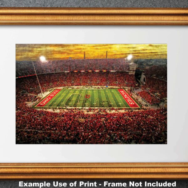 OSU Football poster painting print pic football team field Buckeyes College NCAA Ohio Stadium artwork OSUstd1MC1 22