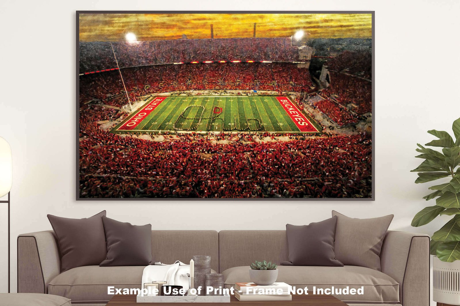 OSU Football poster painting print pic football team field Buckeyes College NCAA Ohio Stadium artwork OSUstd1MC1 23