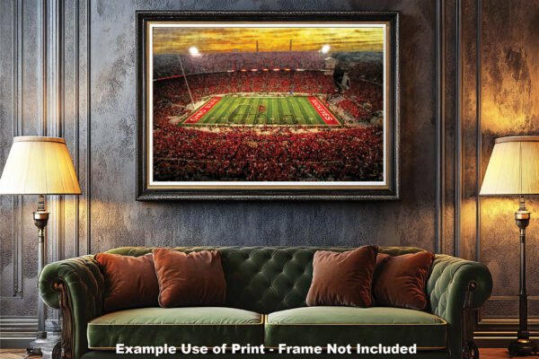 OSU Football poster painting print pic football team field Buckeyes College NCAA Ohio Stadium artwork OSUstd1MC1 6
