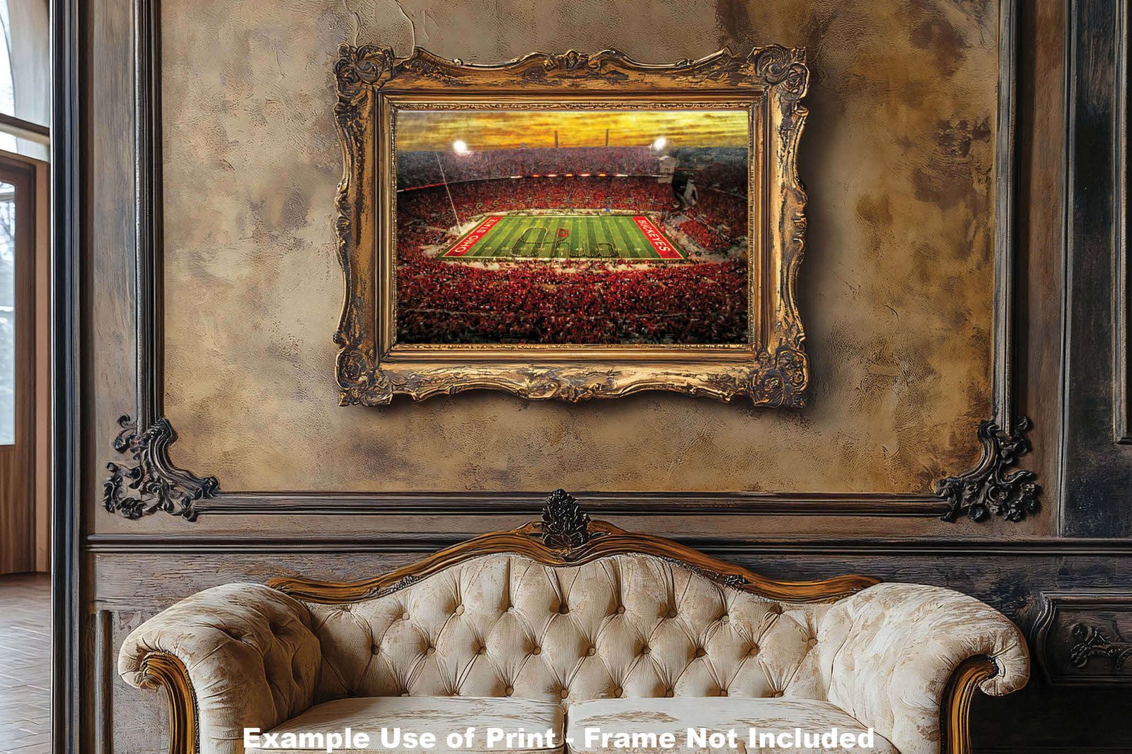 OSU Football poster painting print pic football team field Buckeyes College NCAA Ohio Stadium artwork OSUstd1MC1 7
