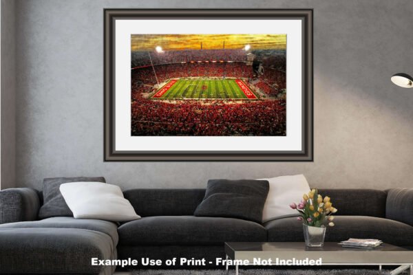 OSU Football poster painting print pic football team field Buckeyes College NCAA Ohio Stadium artwork OSUstd1MC1 9