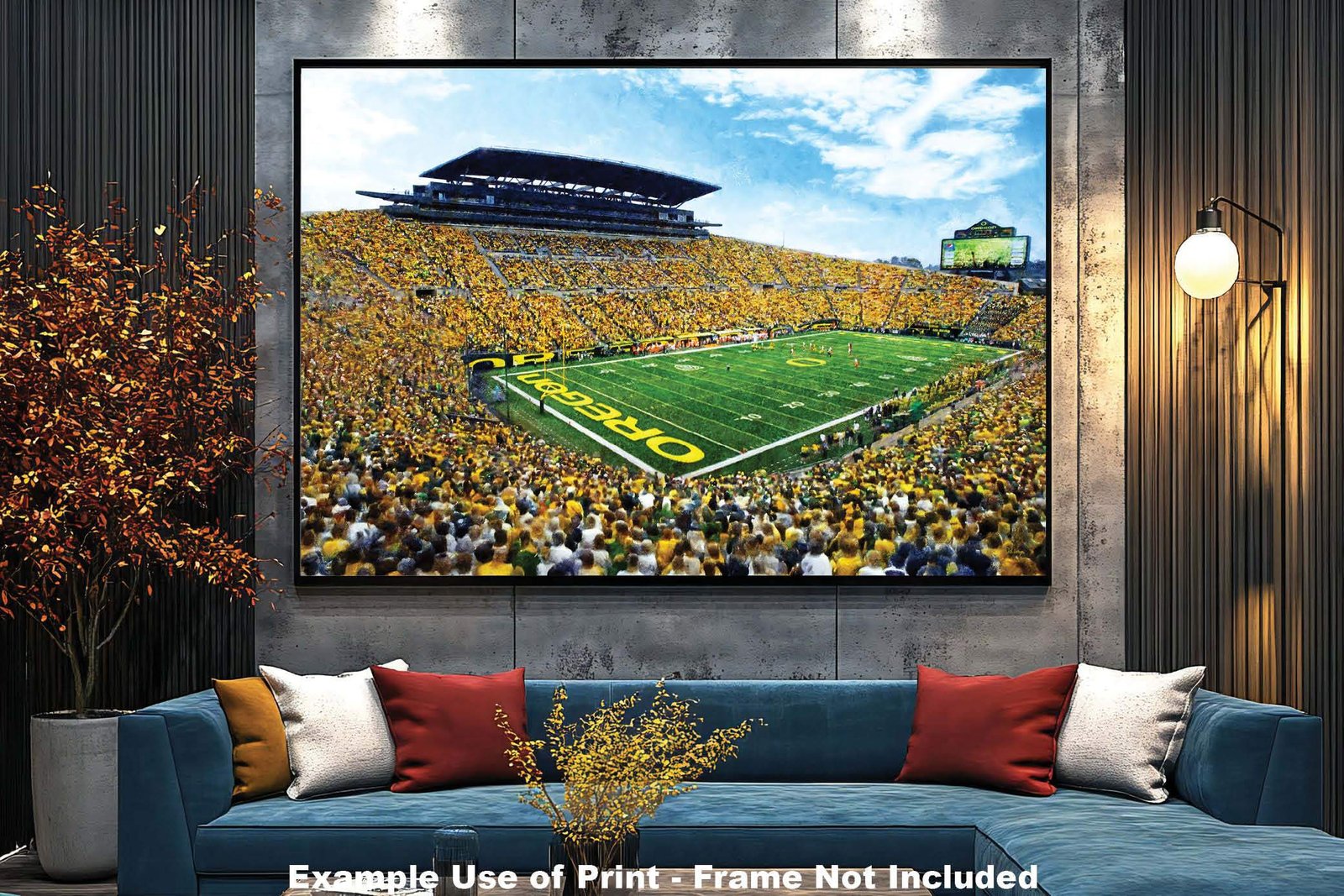 Oregon Ducks artwork football team pic poster field Autzen Stadium painting print College NCAA OrgnDck2MC1 11