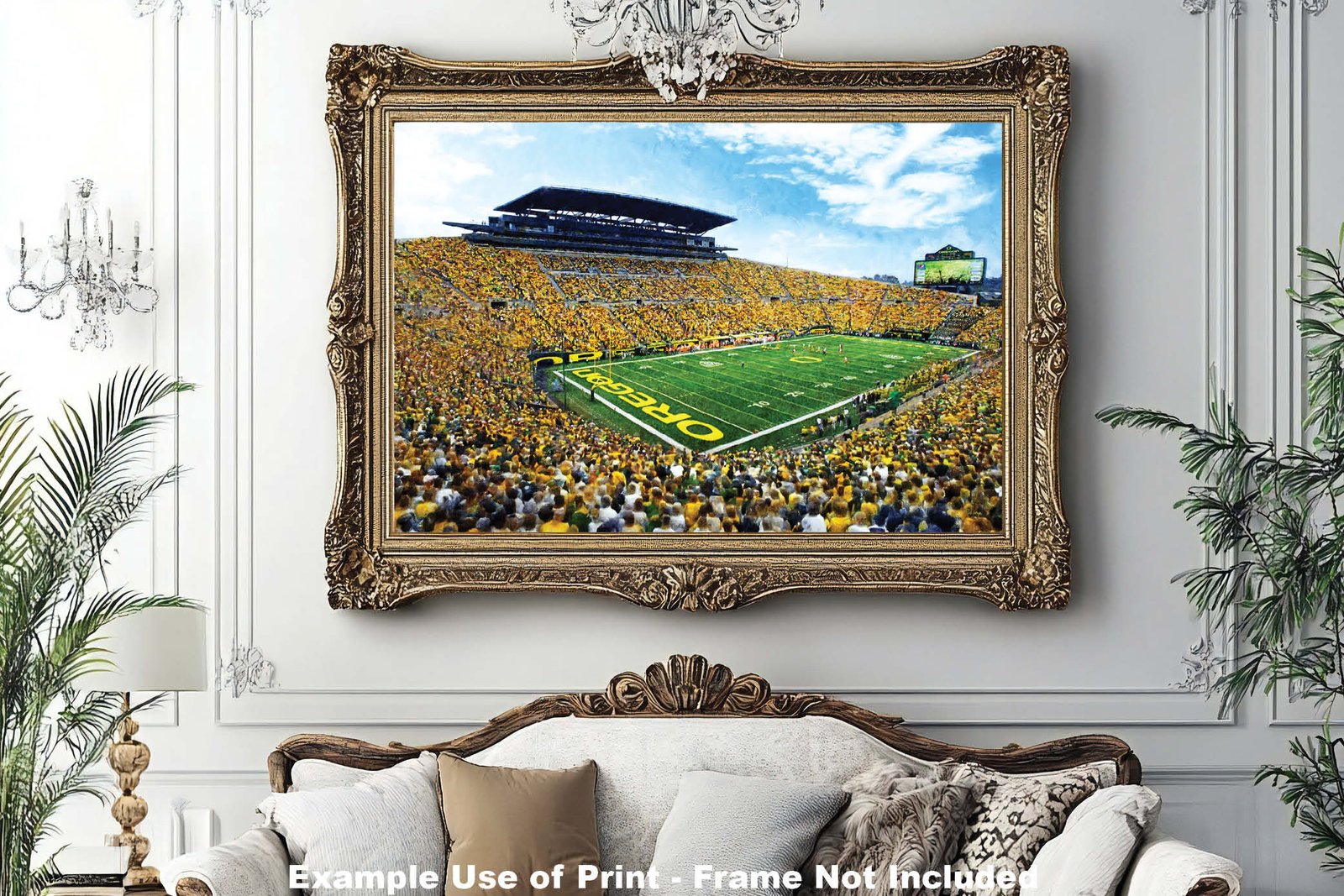 Oregon Ducks artwork football team pic poster field Autzen Stadium painting print College NCAA OrgnDck2MC1 12