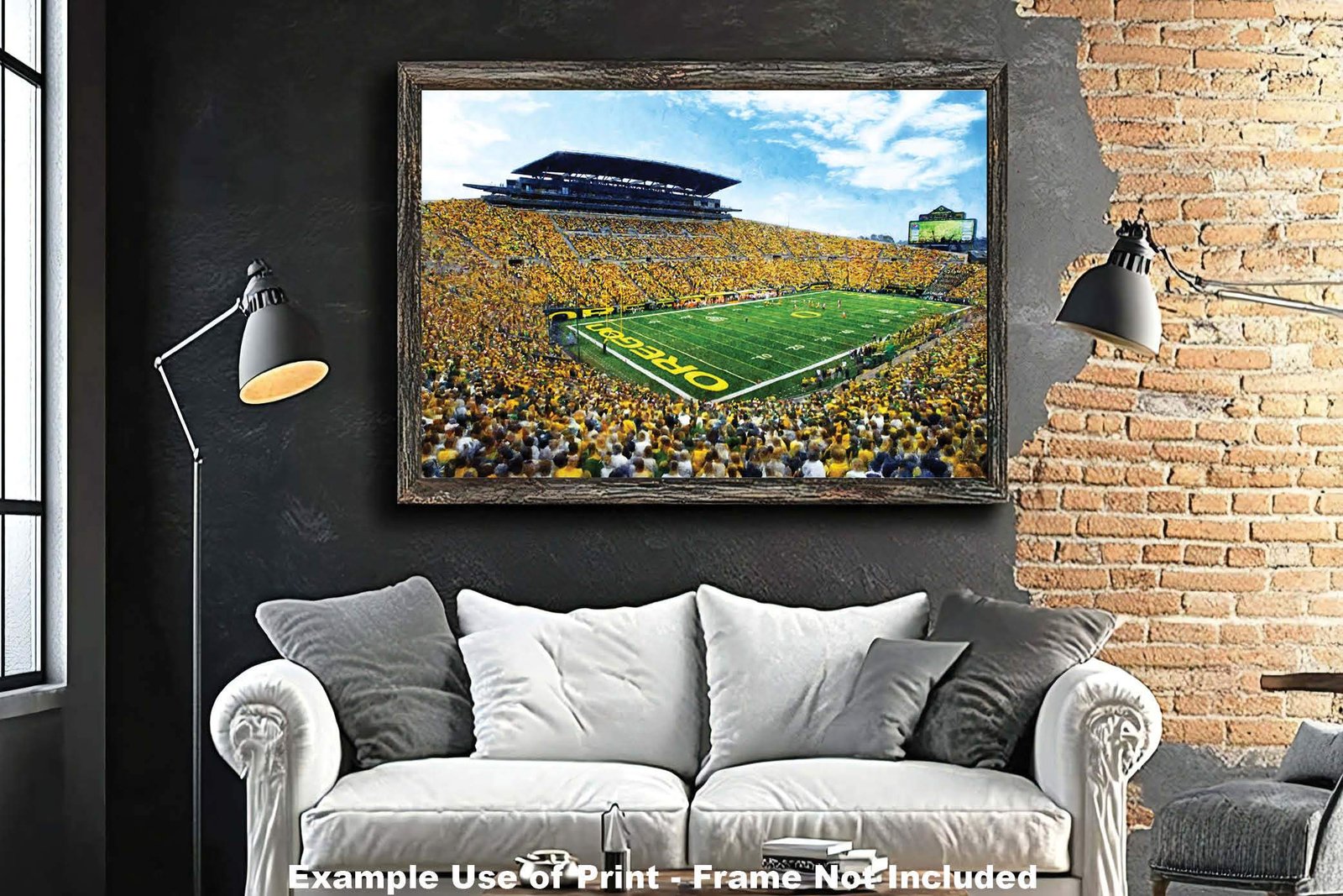 Oregon Ducks artwork football team pic poster field Autzen Stadium painting print College NCAA OrgnDck2MC1 13