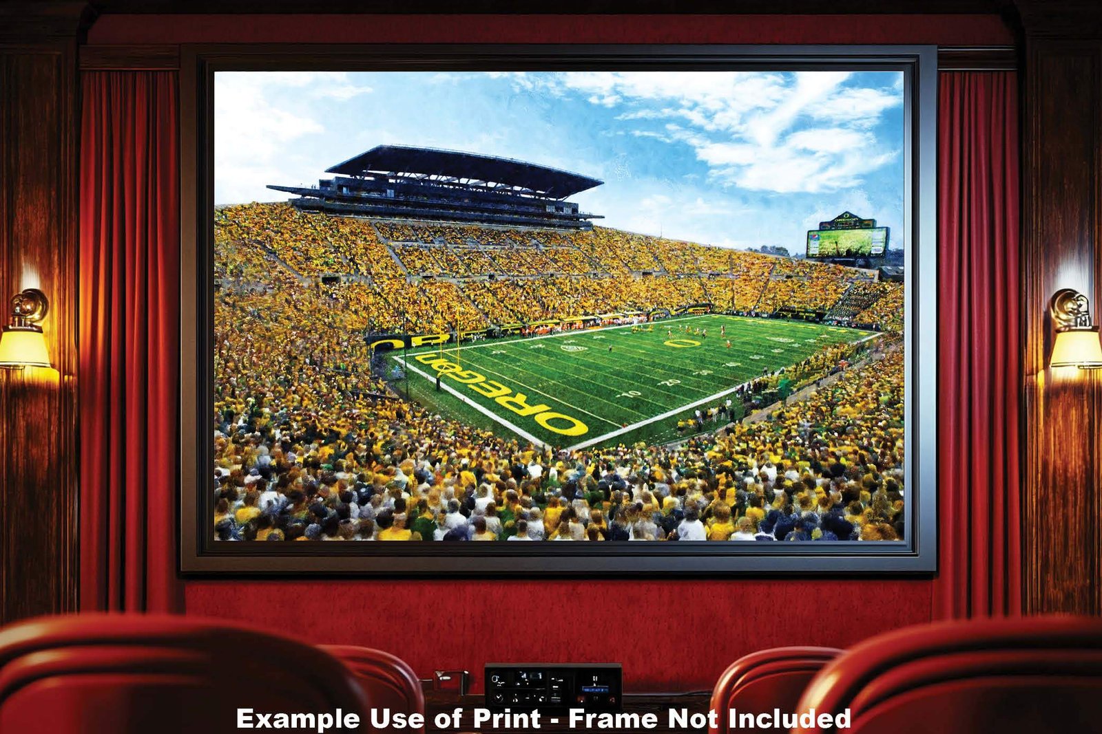 Oregon Ducks artwork football team pic poster field Autzen Stadium painting print College NCAA OrgnDck2MC1 14