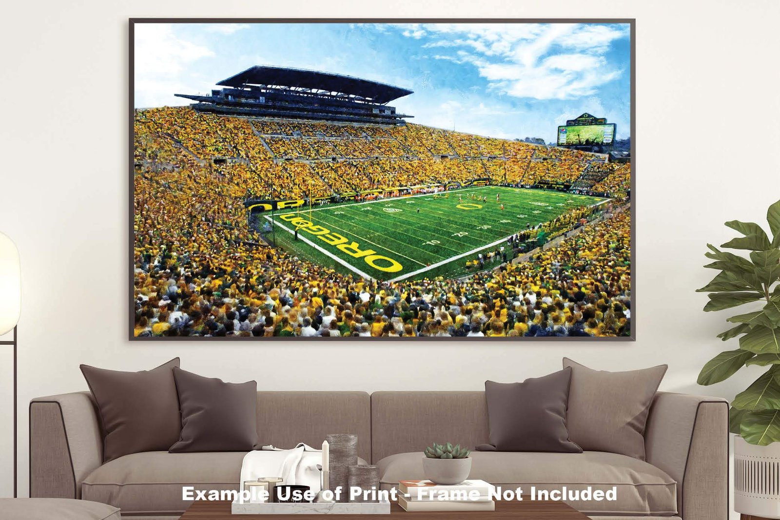 Oregon Ducks artwork football team pic poster field Autzen Stadium painting print College NCAA OrgnDck2MC1 16