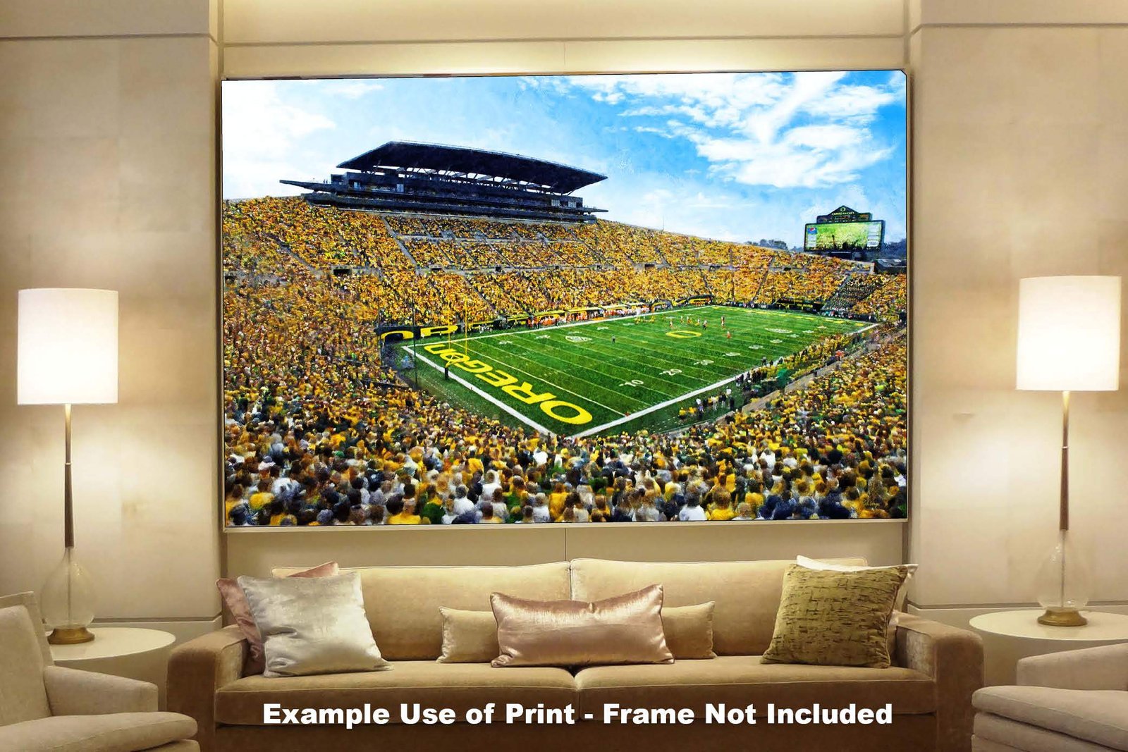 Oregon Ducks artwork football team pic poster field Autzen Stadium painting print College NCAA OrgnDck2MC1 17