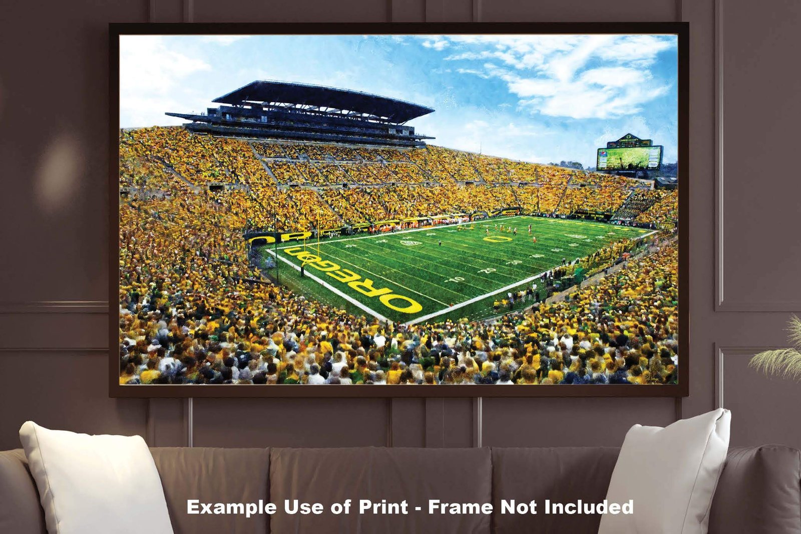 Oregon Ducks artwork football team pic poster field Autzen Stadium painting print College NCAA OrgnDck2MC1 18