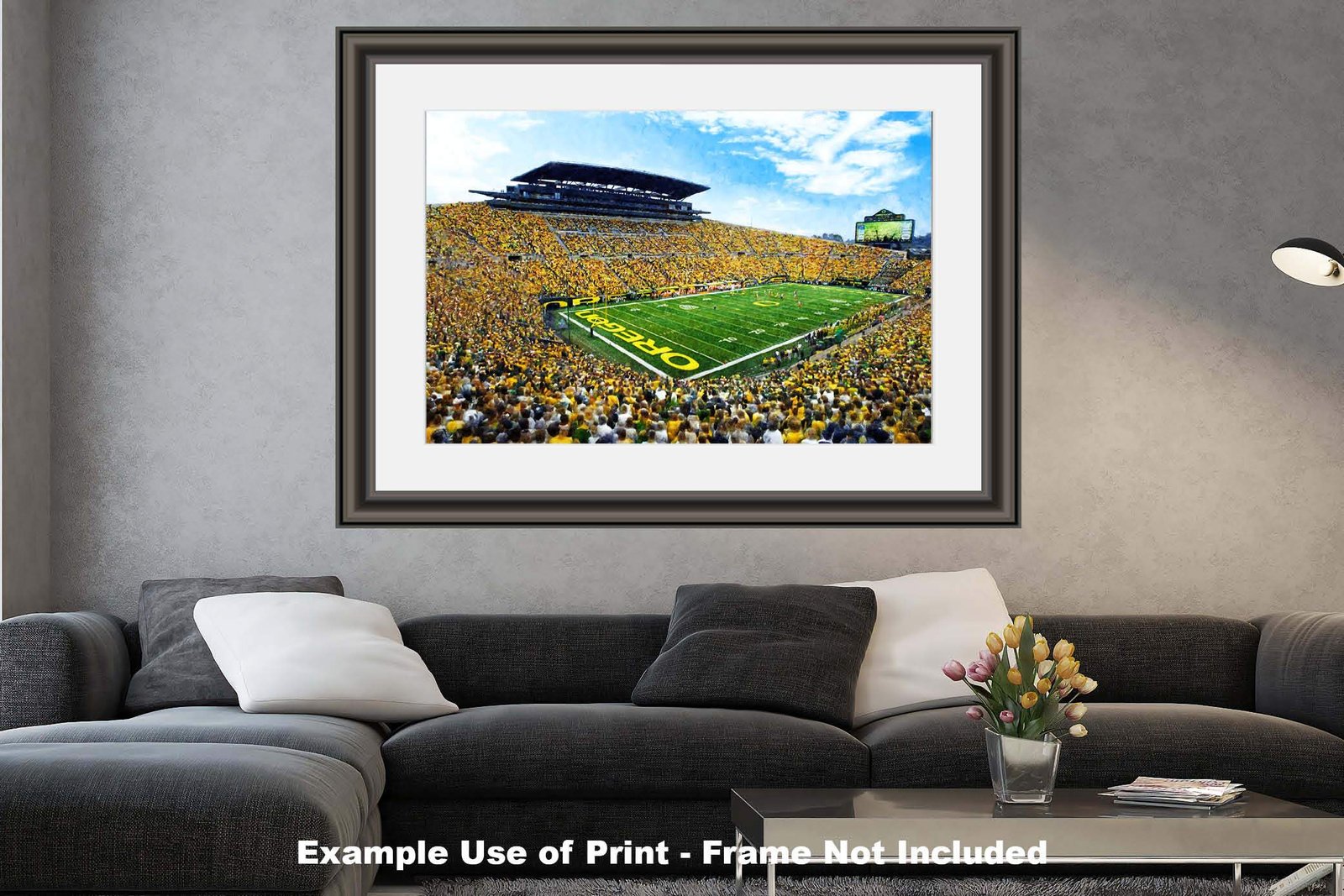 Oregon Ducks artwork football team pic poster field Autzen Stadium painting print College NCAA OrgnDck2MC1 19