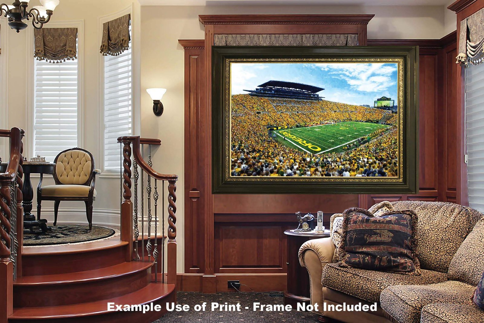 Oregon Ducks artwork football team pic poster field Autzen Stadium painting print College NCAA OrgnDck2MC1 24