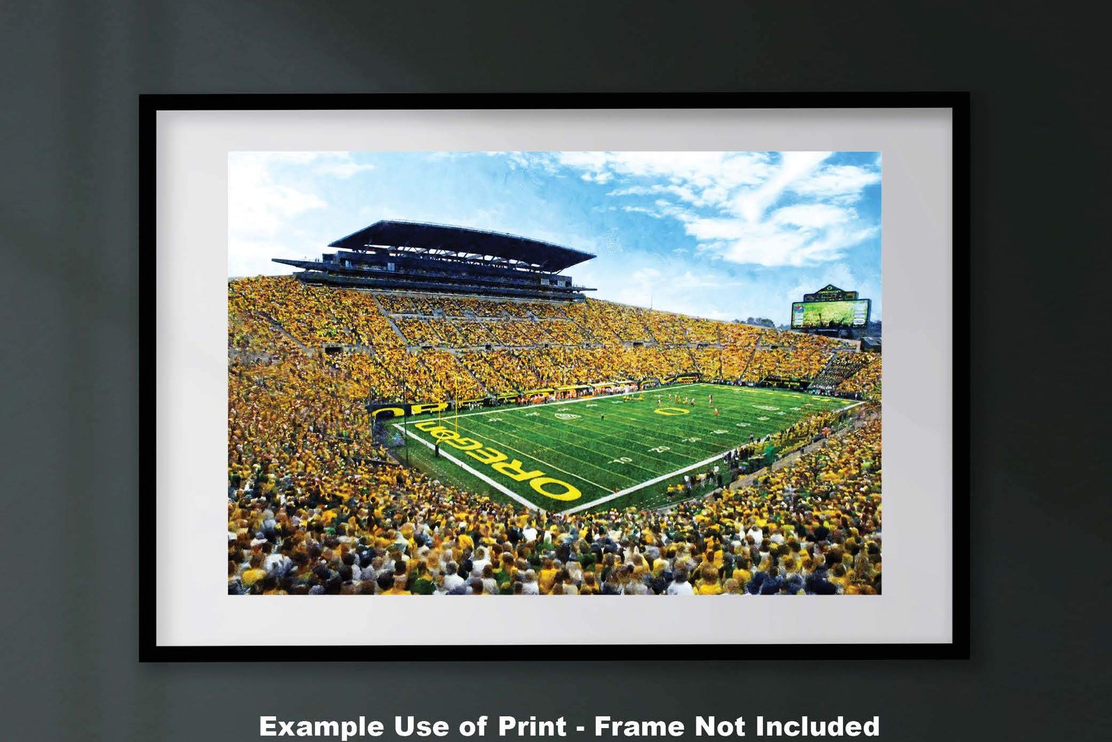 Oregon Ducks artwork football team pic poster field Autzen Stadium painting print College NCAA OrgnDck2MC1 26