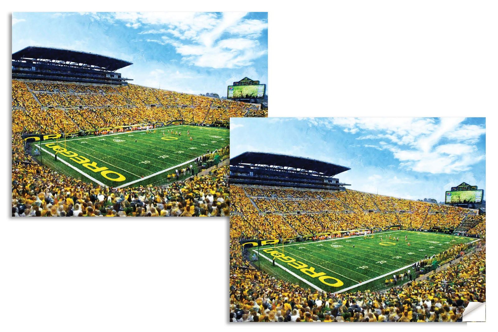 Oregon Ducks artwork football team pic poster field Autzen Stadium painting print College NCAA OrgnDck2MC1 29