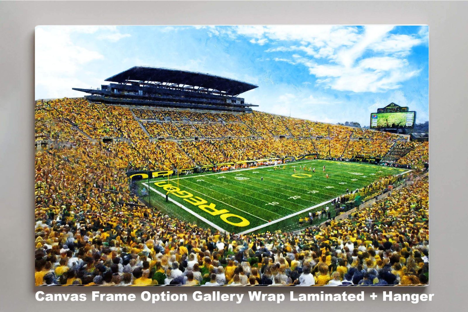 Oregon Ducks artwork football team pic poster field Autzen Stadium painting print College NCAA OrgnDck2MC1 3
