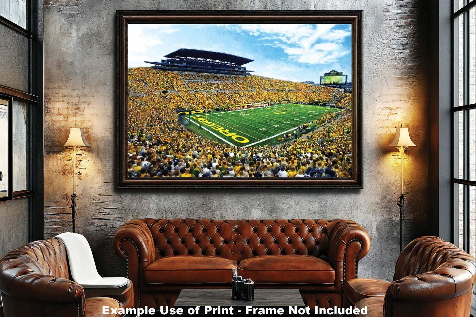 Oregon Ducks artwork football team pic poster field Autzen Stadium painting print College NCAA OrgnDck2MC1 5