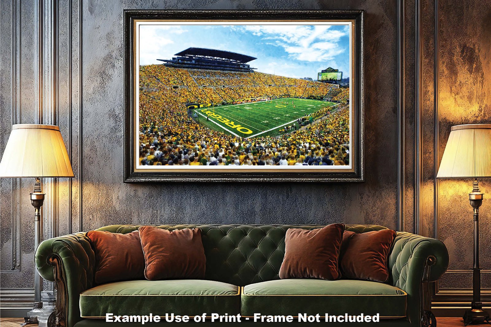 Oregon Ducks artwork football team pic poster field Autzen Stadium painting print College NCAA OrgnDck2MC1 6