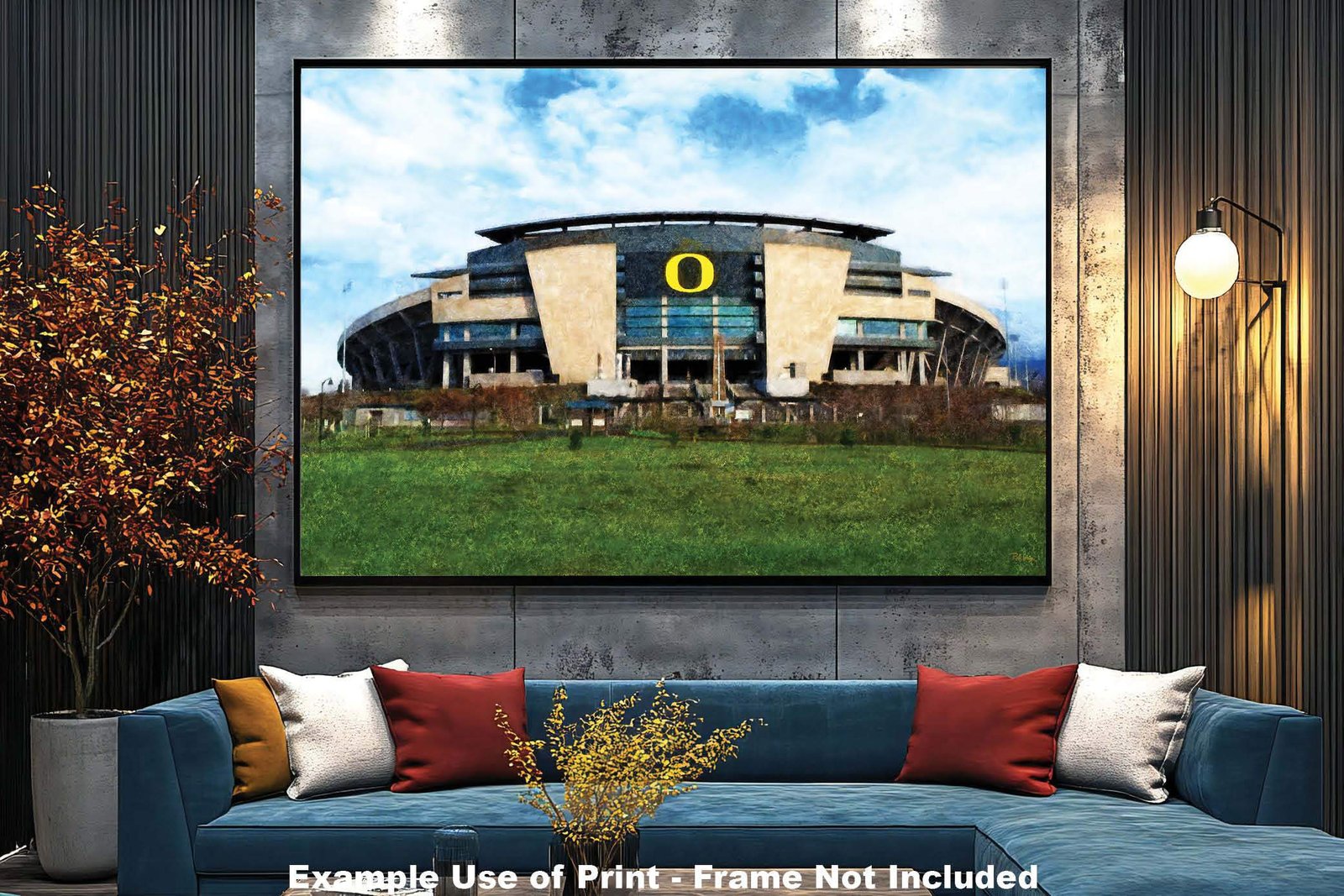 Oregon Ducks poster painting print pic field football team College NCAA Autzen Stadium artwork OrgnDck1MC1 11