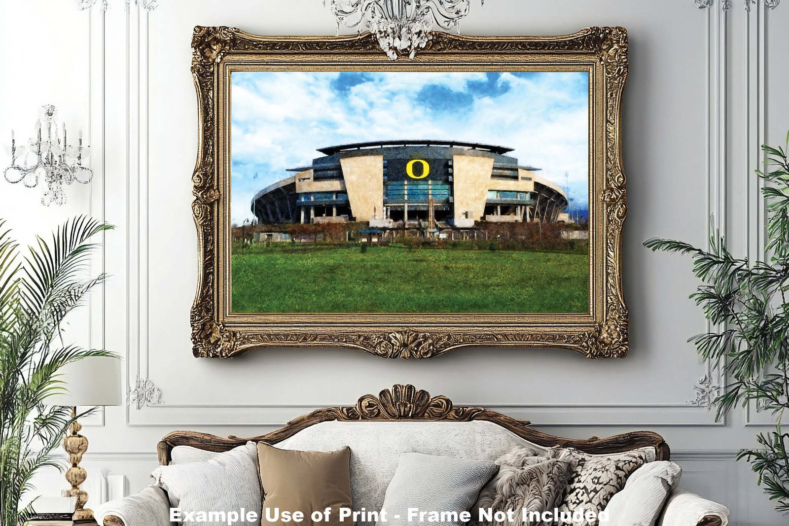 Oregon Ducks poster painting print pic field football team College NCAA Autzen Stadium artwork OrgnDck1MC1 12