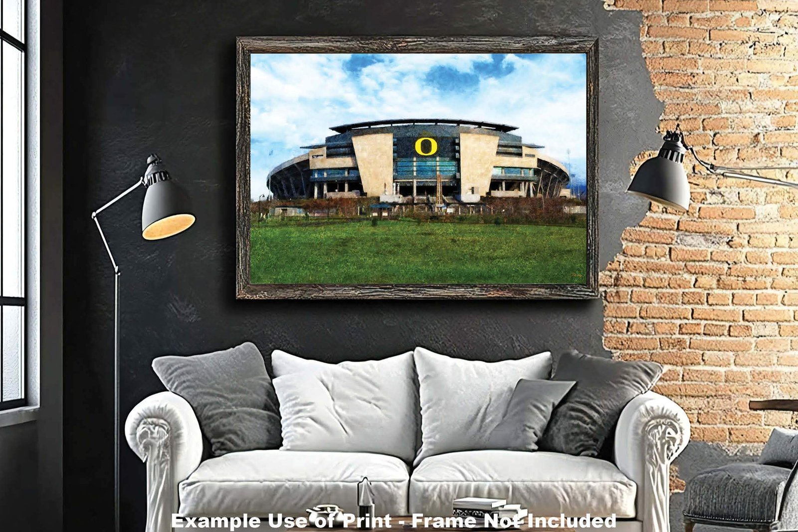 Oregon Ducks poster painting print pic field football team College NCAA Autzen Stadium artwork OrgnDck1MC1 13