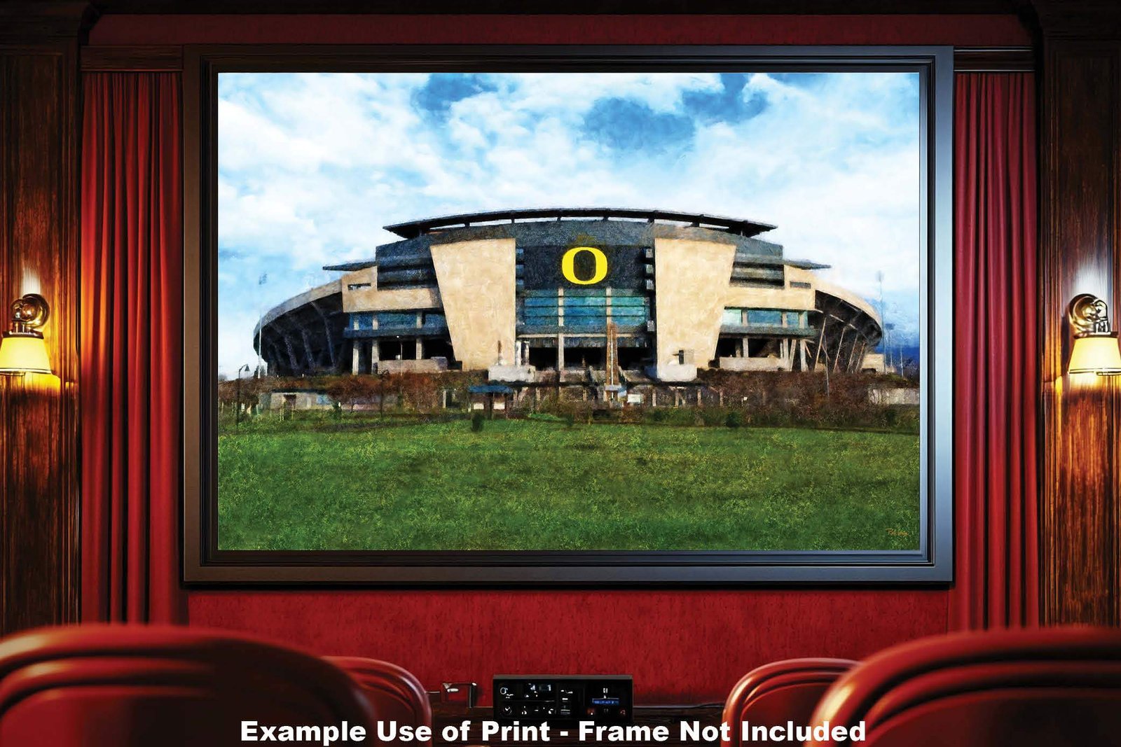 Oregon Ducks poster painting print pic field football team College NCAA Autzen Stadium artwork OrgnDck1MC1 14