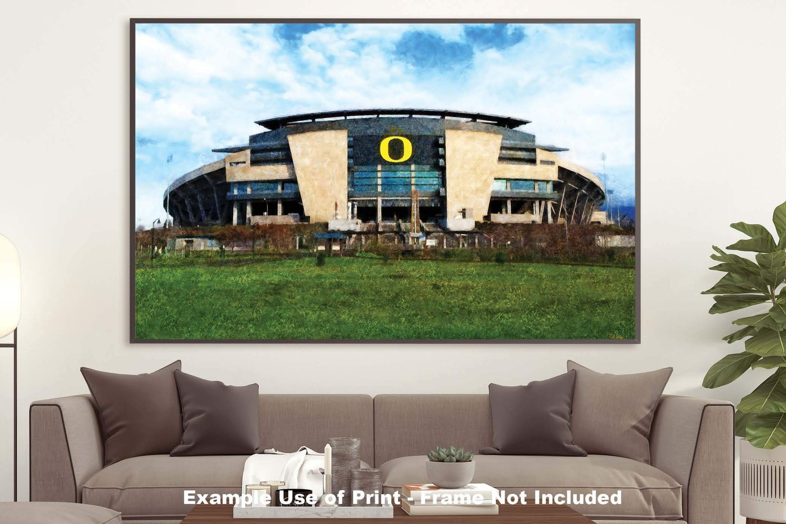 Oregon Ducks poster painting print pic field football team College NCAA Autzen Stadium artwork OrgnDck1MC1 16