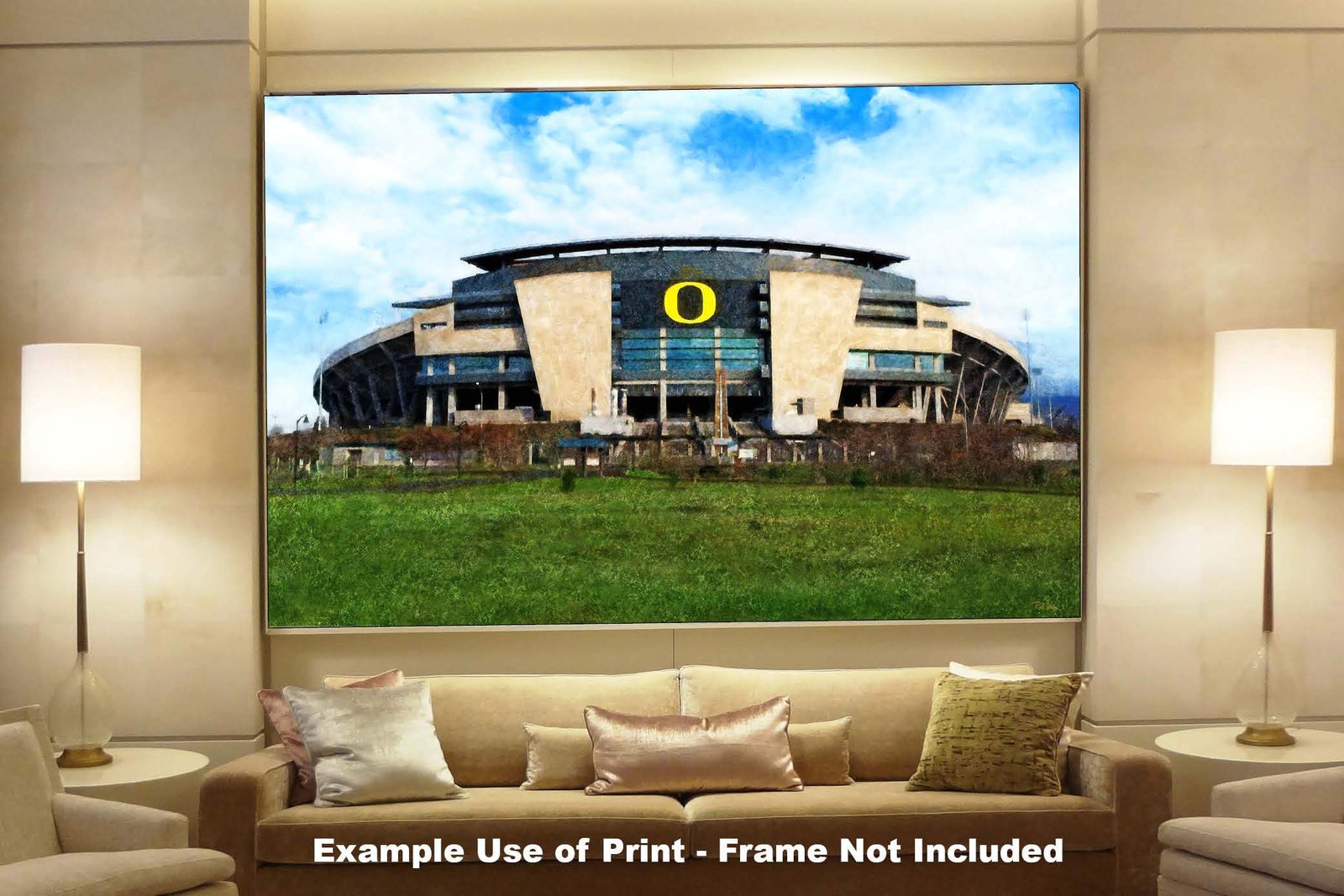 Oregon Ducks poster painting print pic field football team College NCAA Autzen Stadium artwork OrgnDck1MC1 17