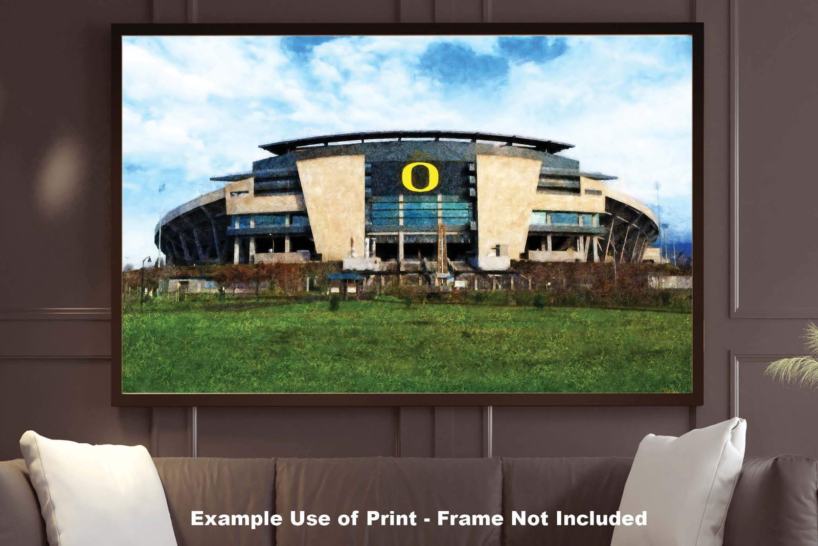 Oregon Ducks poster painting print pic field football team College NCAA Autzen Stadium artwork OrgnDck1MC1 18