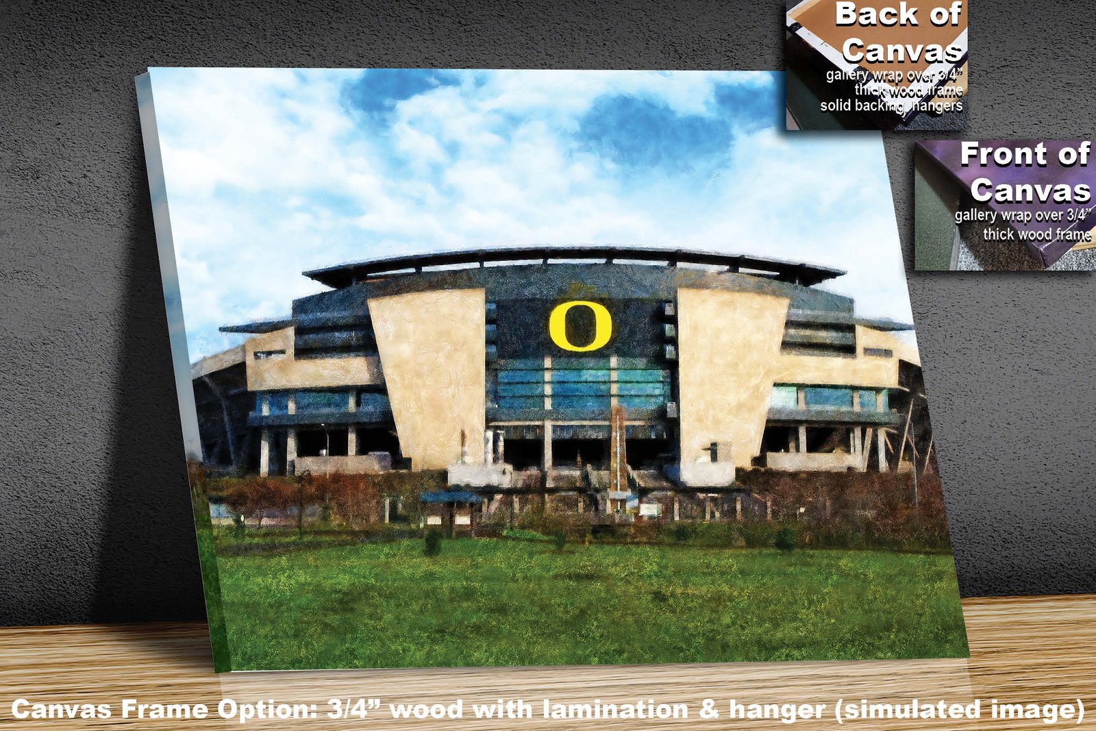 Oregon Ducks poster painting print pic field football team College NCAA Autzen Stadium artwork OrgnDck1MC1 2