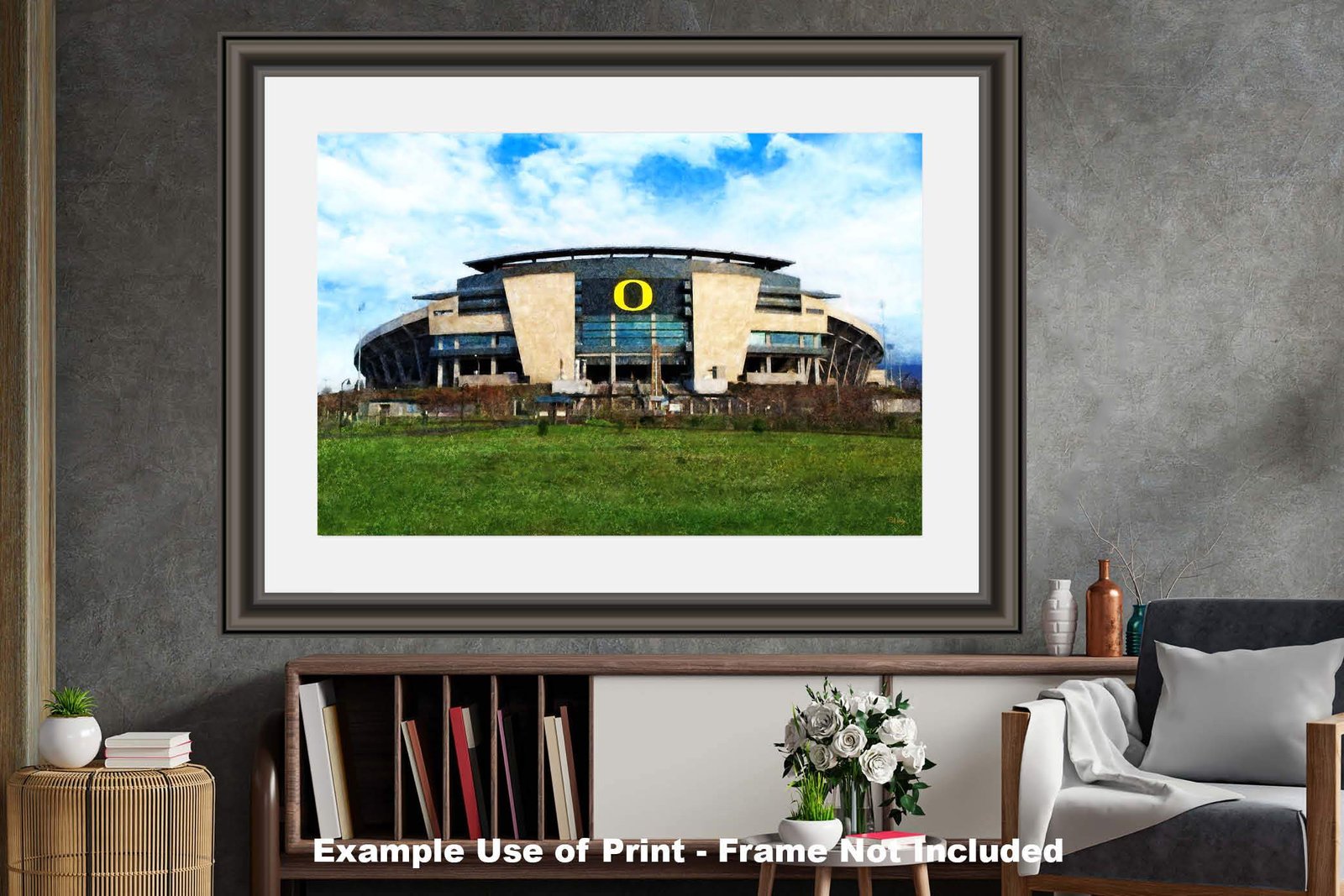 Oregon Ducks poster painting print pic field football team College NCAA Autzen Stadium artwork OrgnDck1MC1 20
