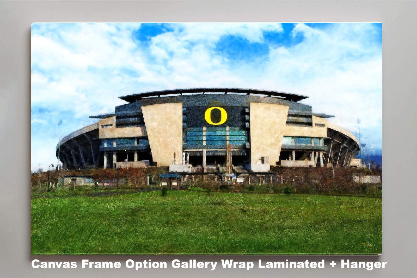 Oregon Ducks poster painting print pic field football team College NCAA Autzen Stadium artwork OrgnDck1MC1 3