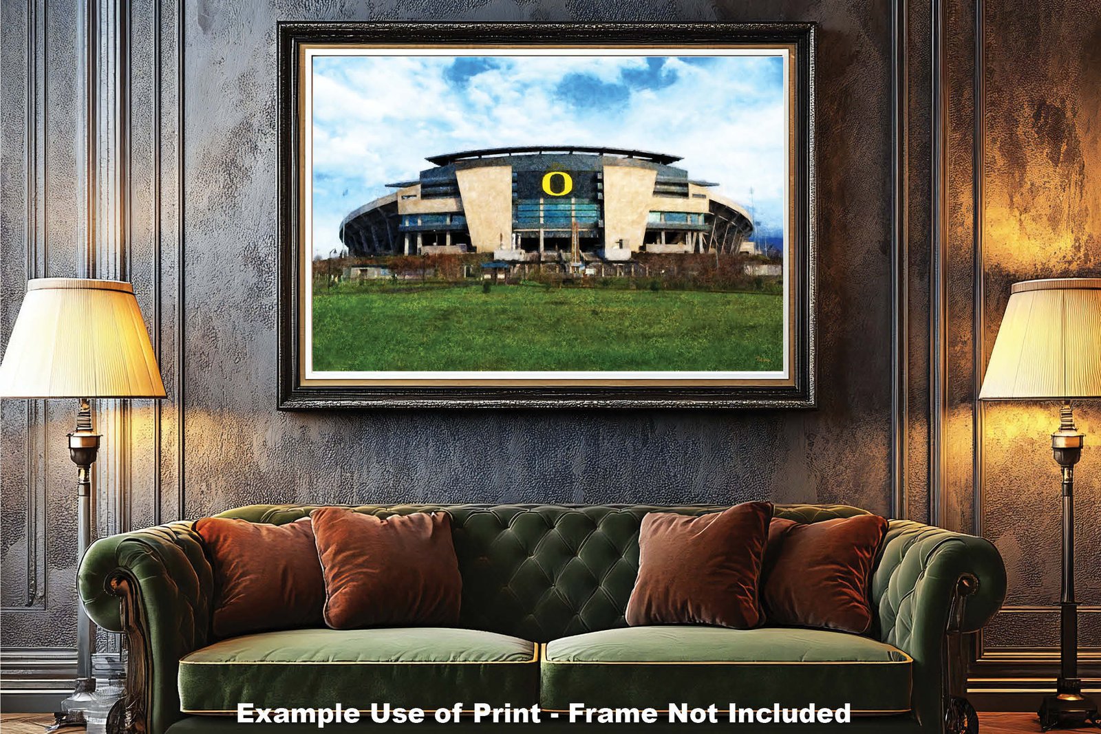 Oregon Ducks poster painting print pic field football team College NCAA Autzen Stadium artwork OrgnDck1MC1 6