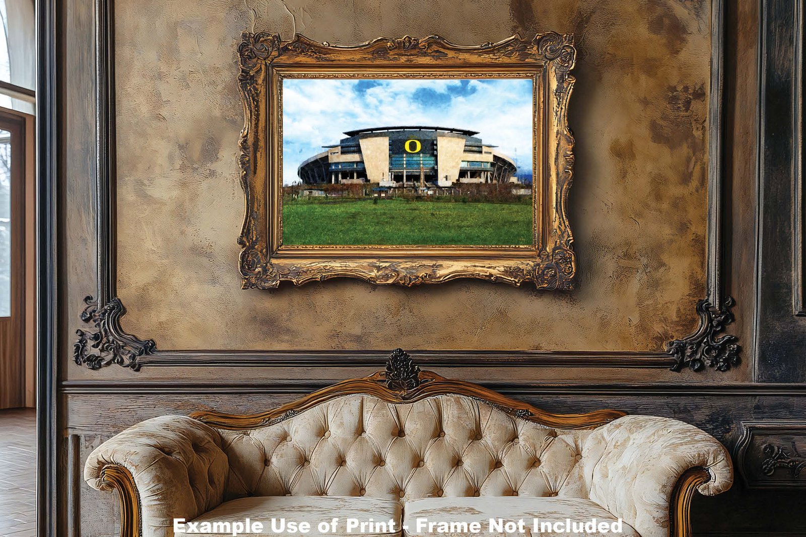 Oregon Ducks poster painting print pic field football team College NCAA Autzen Stadium artwork OrgnDck1MC1 7