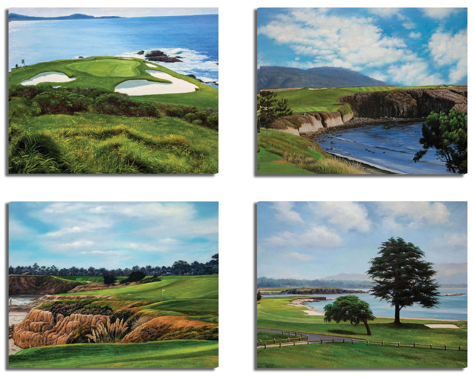 Pebble Beach Golf Links ATT Pro Am Pebblebeach wall art canvas prints Pebblebeach wall decor California Course art on wall PblBch2RiOil4c