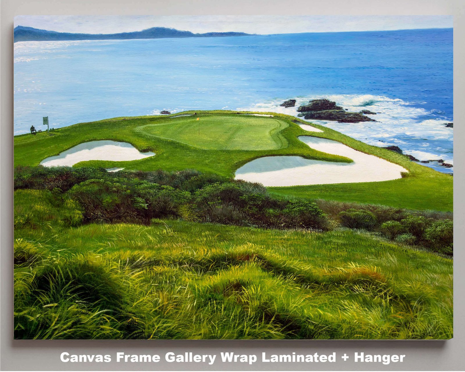Pebble Beach Golf Links ATT Pro Am Pebblebeach wall art canvas prints Pebblebeach wall decor California Course art on wall PblBch2RiOil4c 10