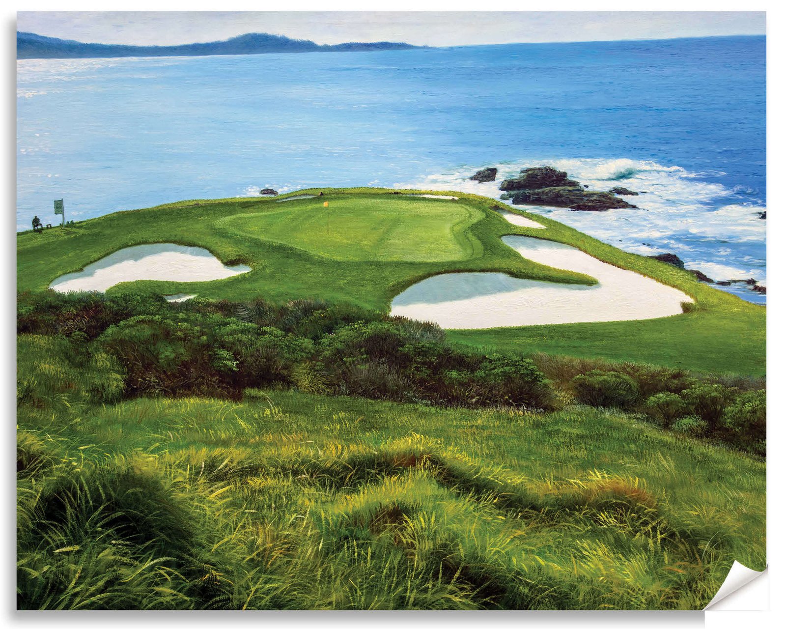 Pebble Beach Golf Links ATT Pro Am Pebblebeach wall art canvas prints Pebblebeach wall decor California Course art on wall PblBch2RiOil4c 12