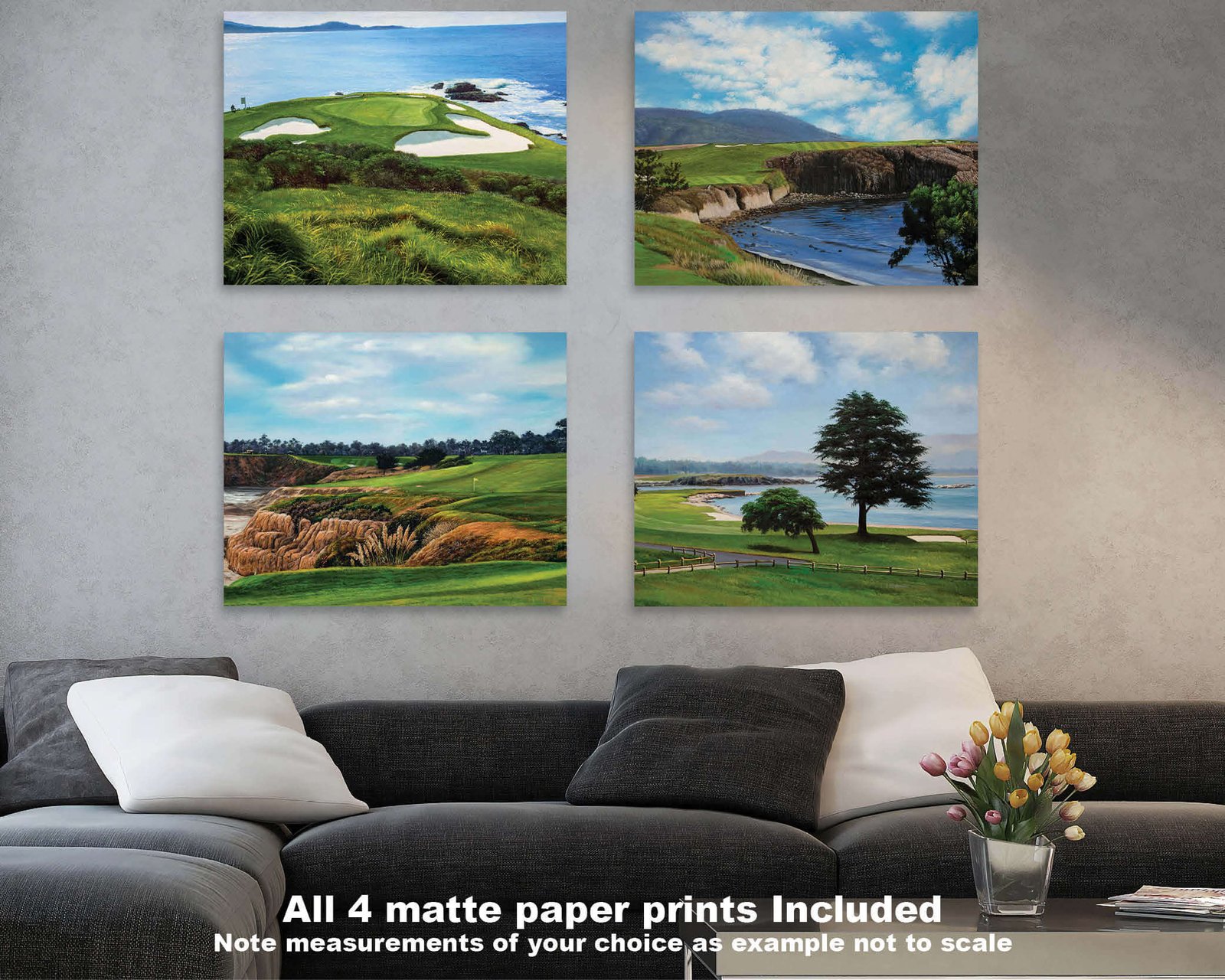Pebble Beach Golf Links ATT Pro Am Pebblebeach wall art canvas prints Pebblebeach wall decor California Course art on wall PblBch2RiOil4c 16