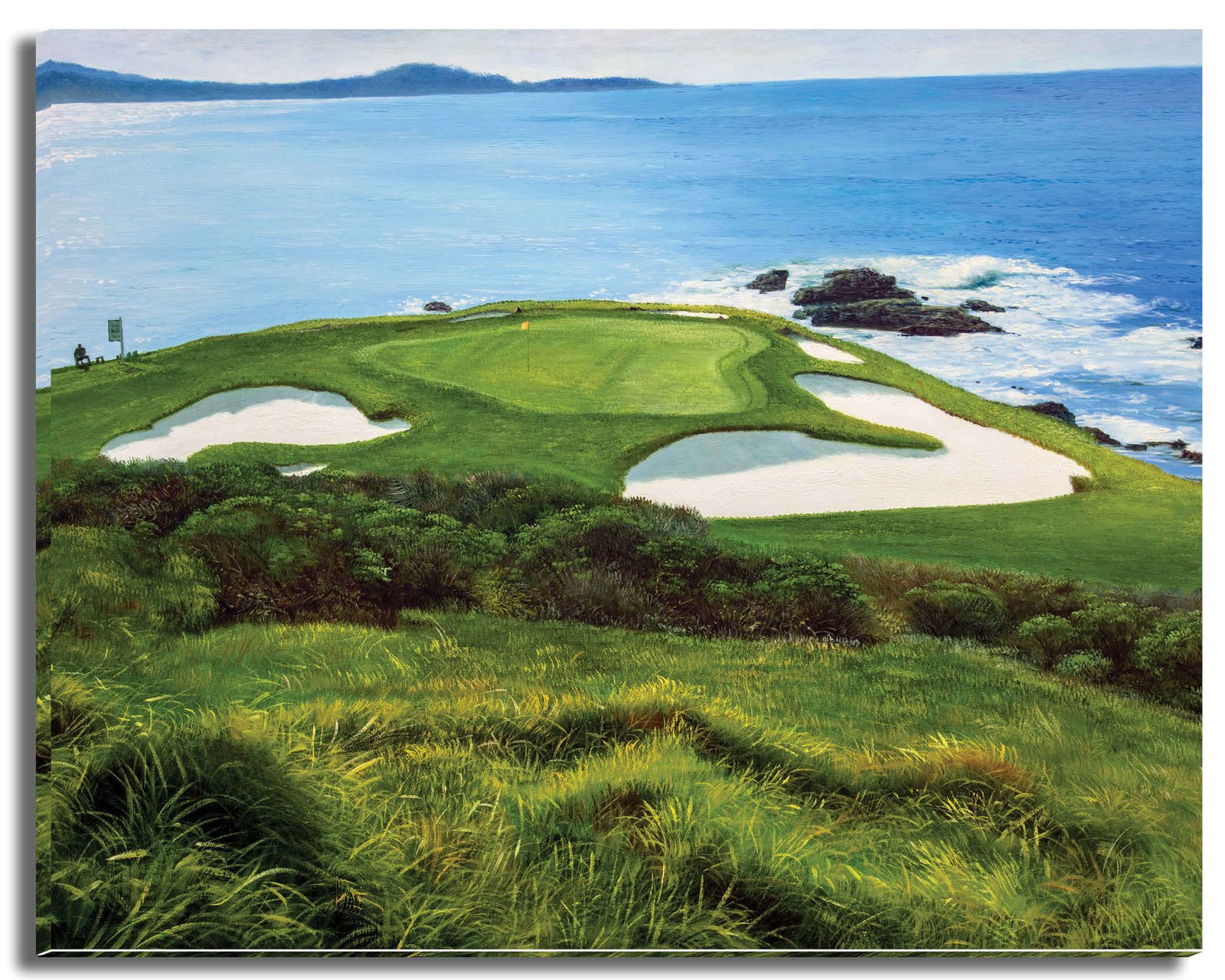 Pebble Beach Golf Links ATT Pro Am Pebblebeach wall art canvas prints Pebblebeach wall decor California Course art on wall PblBch2RiOil4c 5