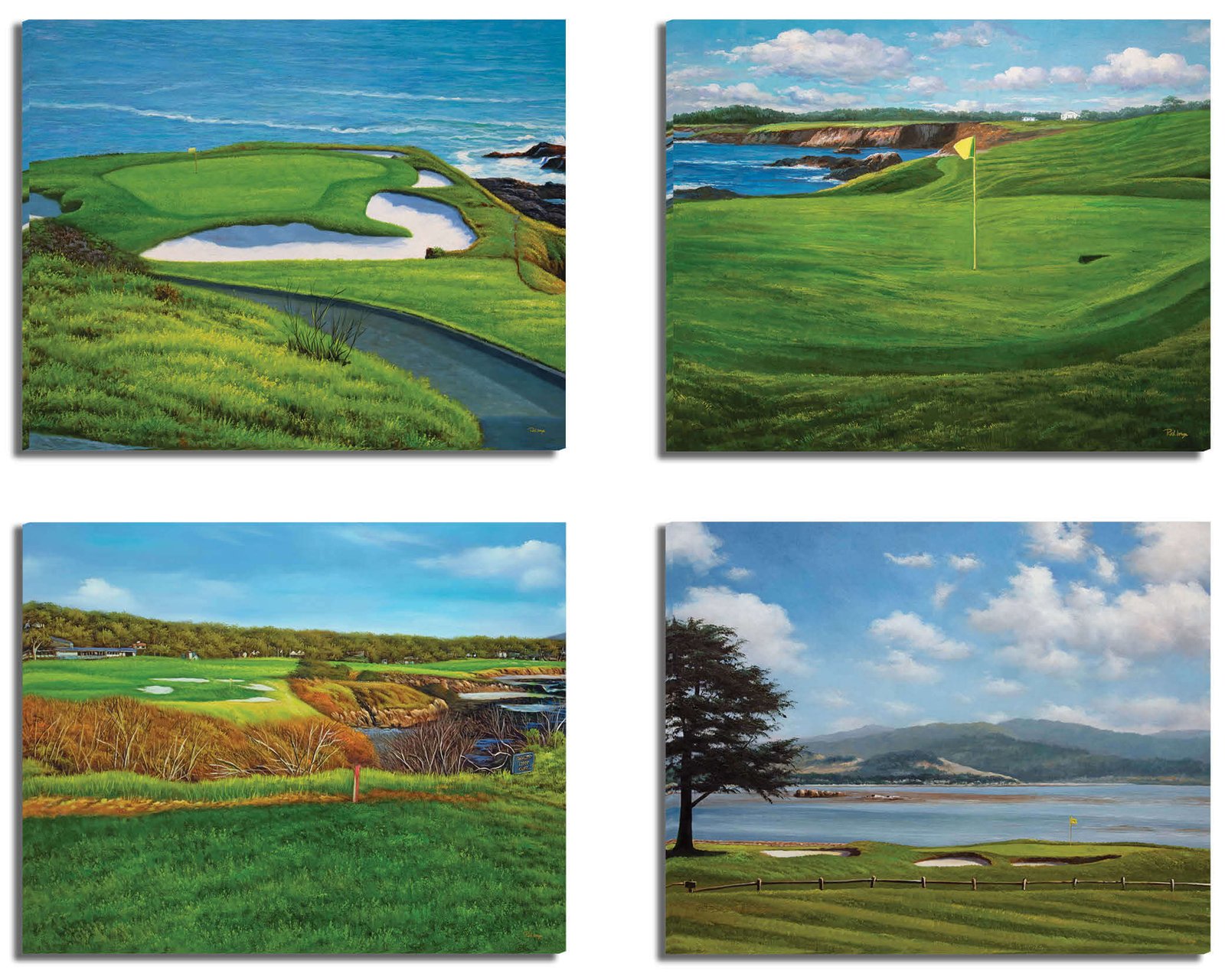 Pebble Beach Golf Links California Course wall art California Course Pebblebeach art on wall wall decor canvas prints PGA Golf Hole 7 18 ATT Pro Am PblBch3RiOil4c
