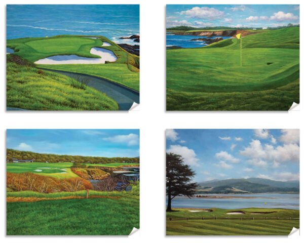 Pebble Beach Golf Links California Course wall art California Course Pebblebeach art on wall wall decor canvas prints PGA Golf Hole 7 18 ATT Pro Am PblBch3RiOil4c 11